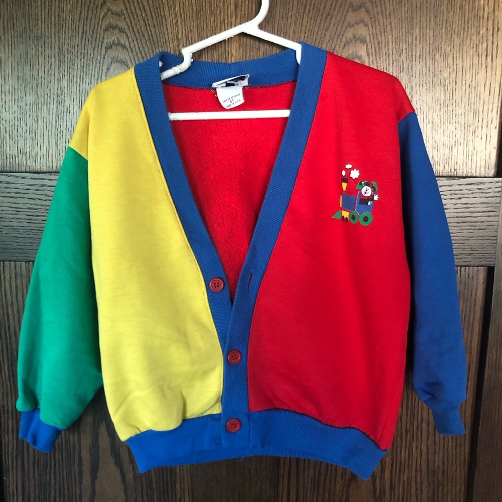 Vintage Oshkosh colorblock cardigan 4t